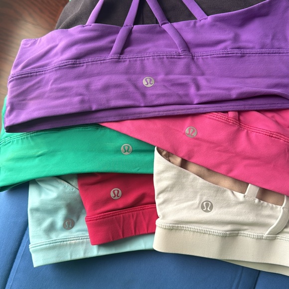 Lululemon Set of 6 Energy Bras Sz 10 Blue Purple Pink Green! - Picture 11 of 12